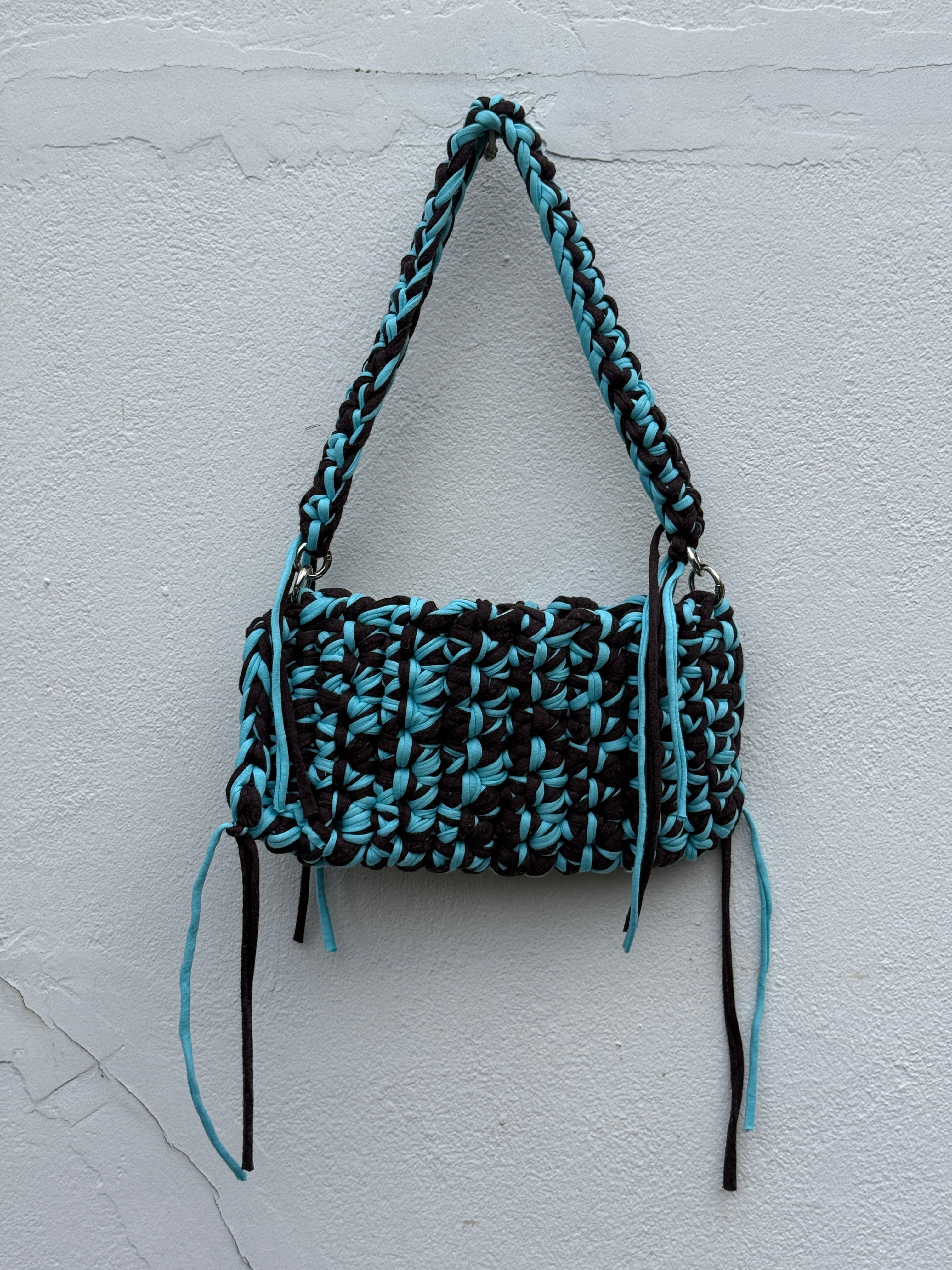 The Mini Acacia Bag in Blue & Brown