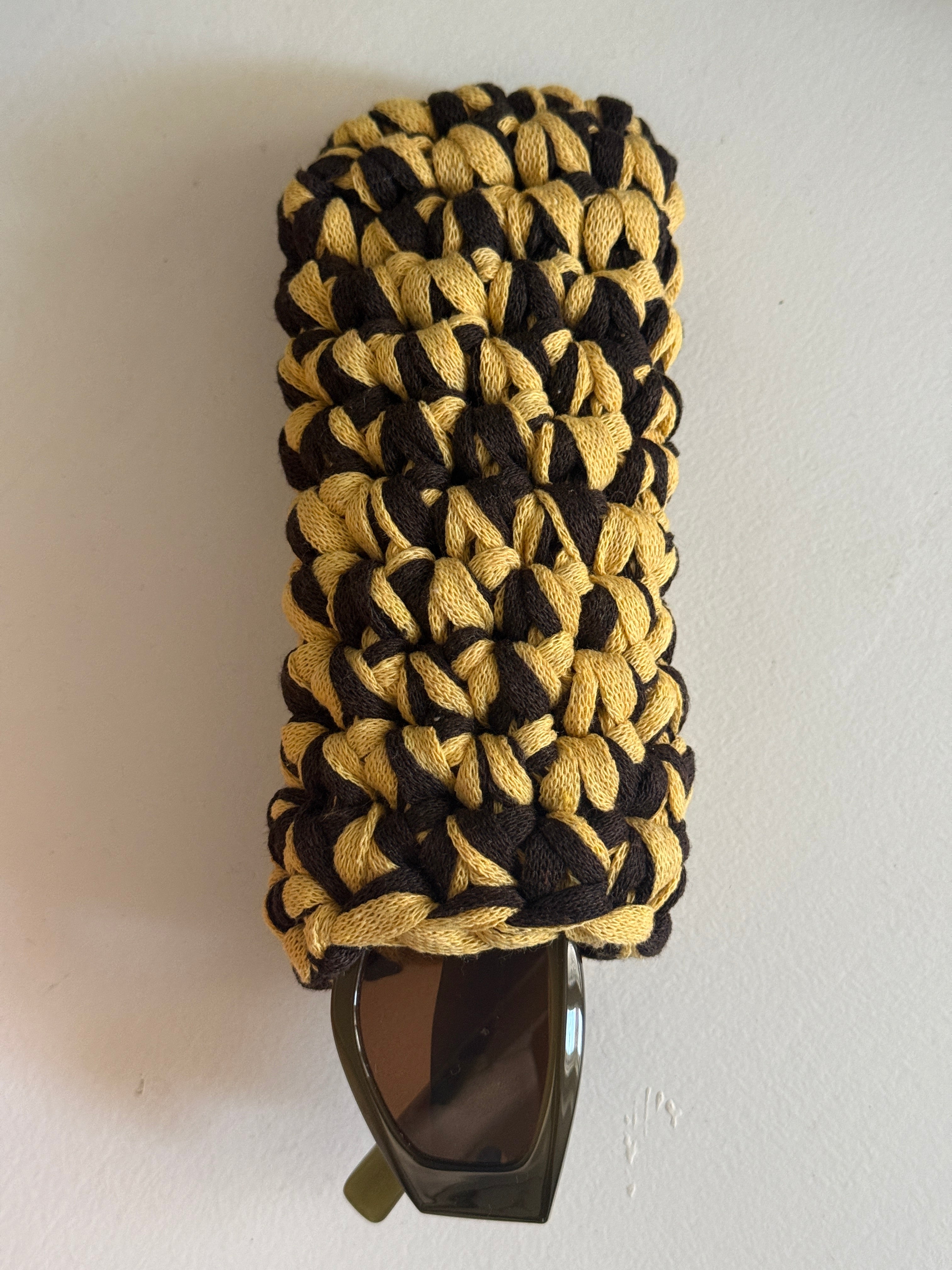 The Sunglass Case in Yellow & Brown