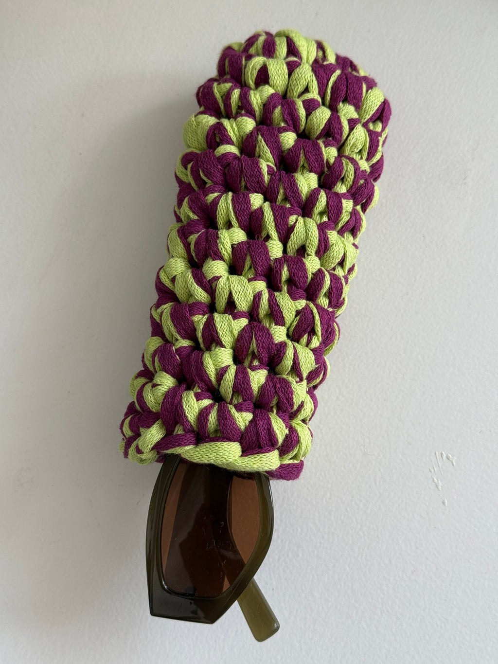 The Sunglass Case in Lime & Burgundy